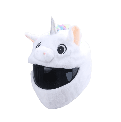 Housse De Casque Moto En Peluche Licorne - Protection Anti-Rayures Et Saletés - Taille Unique 26x40x28 Cm