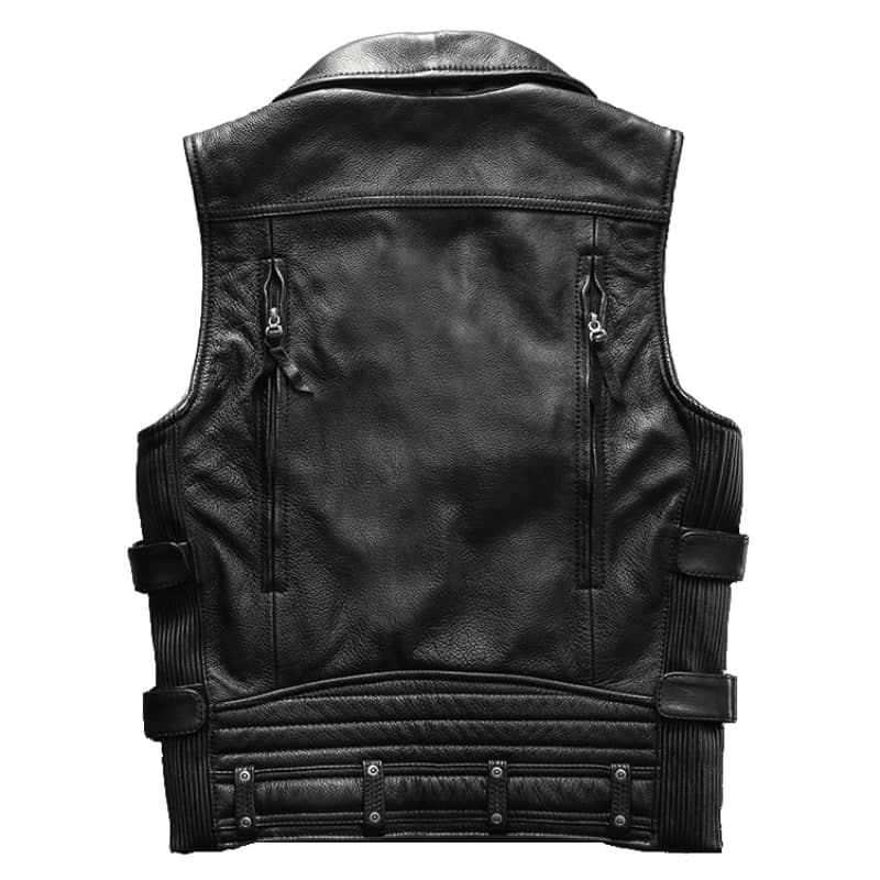 Gilet Cuir Motard Homme Harley Davidson Avec Broderies Aigle Et Patchs - Taille L - Occasion