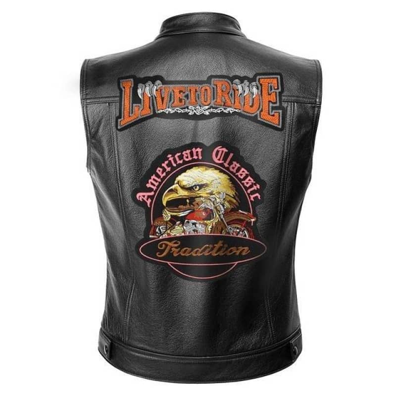 Gilet Motard Femme Cuir Noir Rem Garson - Taille S