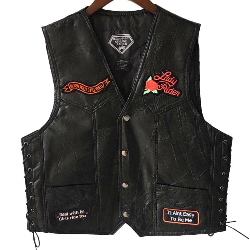 Gilet Sans Manches Style Motard En Cuir - Tailles 40 à 52 - Neuf (Sans Étiquettes) - Fabriqué Au Royaume-Uni